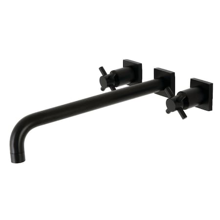 Kingston Brass KS6040DX Wall Mount Tub Faucet, Matte Black KS6040DX